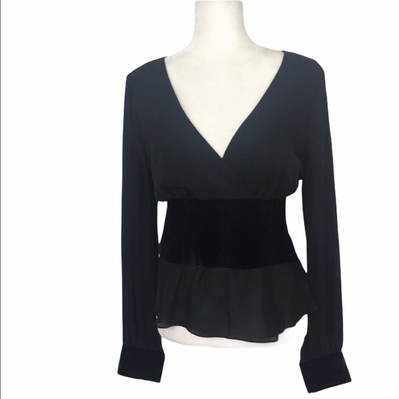 cinq a sept Tops - Cinq A Sept Silk & Velvet Holiday Top C5